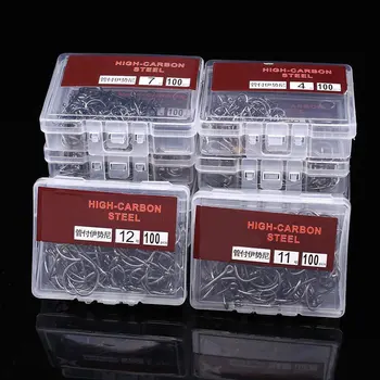 

1000Pcs 10 Sizes Fishing Bait Sharpened Hook Fishhook Tackle Jig Black New!