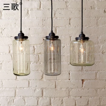 

loft vintage American glass bottle pendant light single head industry retro lamp for cafe hanging lamp