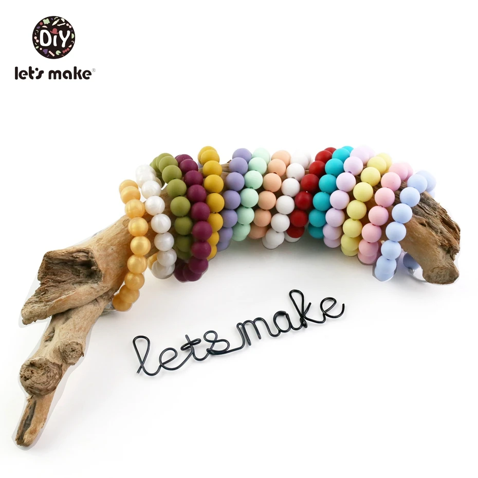 Let's make Silicone Beads 36 Color Box 12mm Eco-friendly Sensory Teething Necklace Food Grade Silicone DIY Jewelry Baby Teethers