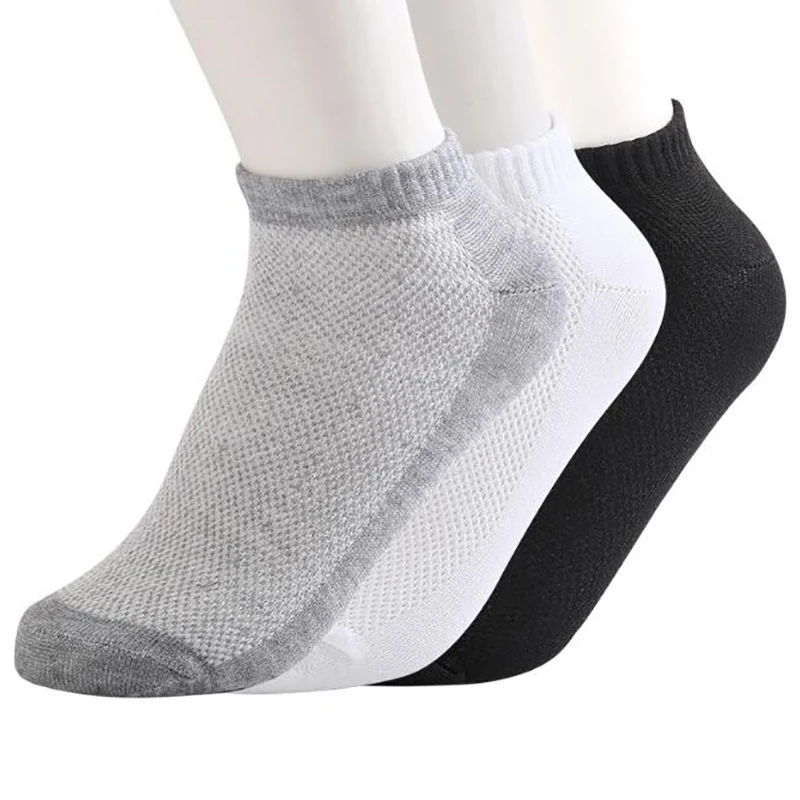 20 шт = 10 пар, однотонные сетчатые женские короткие носки, невидимые носки по щиколотку, женские летние дышащие тонкие лодочкой носки, Calcetines, 3 цвета