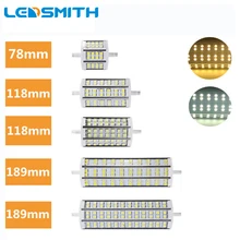 Нерегулируемая яркость R7S светодиодный 8, 12 Вт, 15 Вт, 20 Вт, 25 Вт SMD5050 светодиодный 78 мм J78 118 мм J118 189 мм J189 лампочки лампы заменить галогенные прожектора