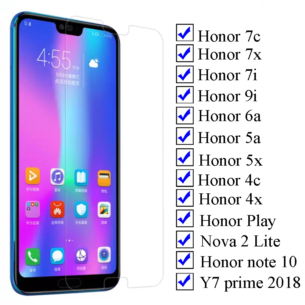 Для Huawei Honor 7C защитное стекло huavei y7 prime 2018 7x 6a 5a 7i 9i 5x 4x 4c play note10 nova 2lite защита