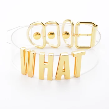 

Unique Name Choker Clear PVC Vinyl Wide Bondage Choker Letter Safe Word Necklace