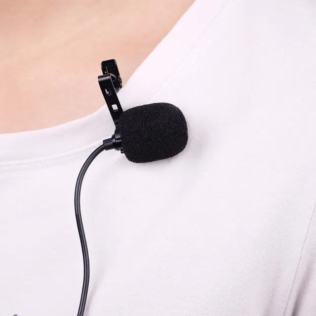 Portable Clip on Lapel Microphone 3.5mm Jack Wired Microphone Hands free for Tour Guide System 