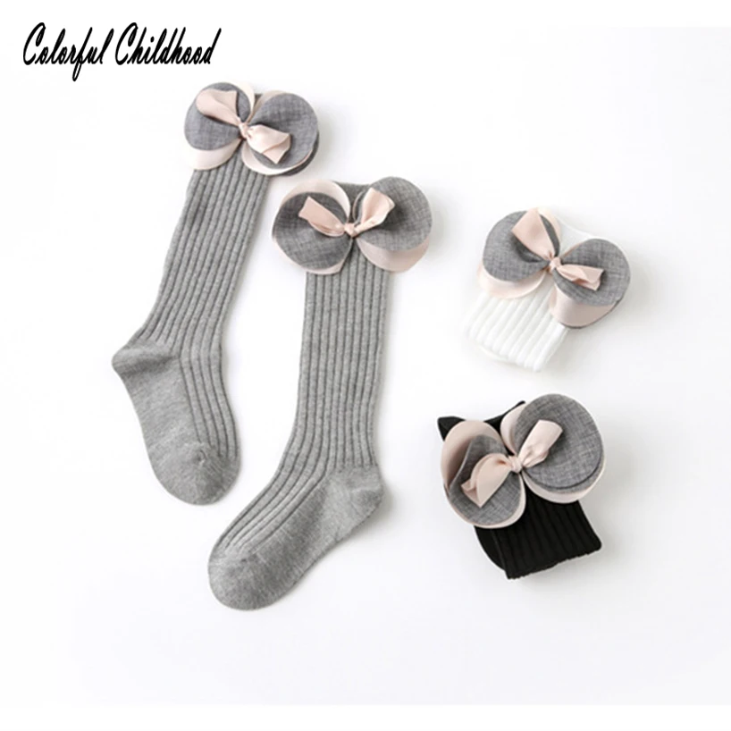 

Baby Kid Socks Girl Children Cute Princess Solid Color Velvet Bow Tie Patchwork Girls Knee High Long Socks Calcetines de bebe