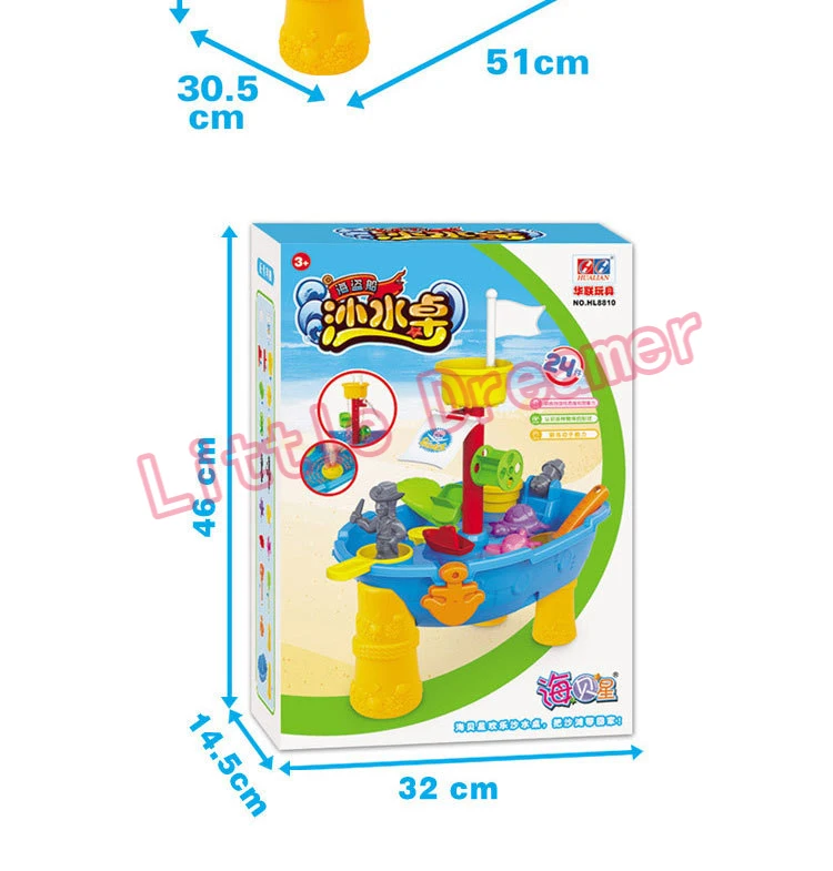 Brinquedos de Praia Verão à Beira-mar Navio Pirata Plástico Crianças Água Areia Jogo Ferramentas Banho Conjunto 24pcs 10 Cheap Blocos