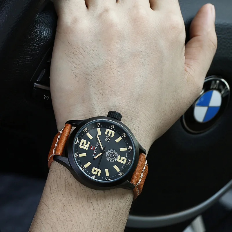 Prix pour 2016 De Luxe Marque NAVIFORCE Mode Montres Hommes En Cuir Casual montre Étanche Militaire Relogio Masculino Sport Hommes Montre-Bracelet Prix pour 2016 De Luxe Marque NAVIFORCE Mode Montres Hommes En Cuir Casual montre Étanche Militaire Relogio Masculino Sport Hommes Montre-Bracelet