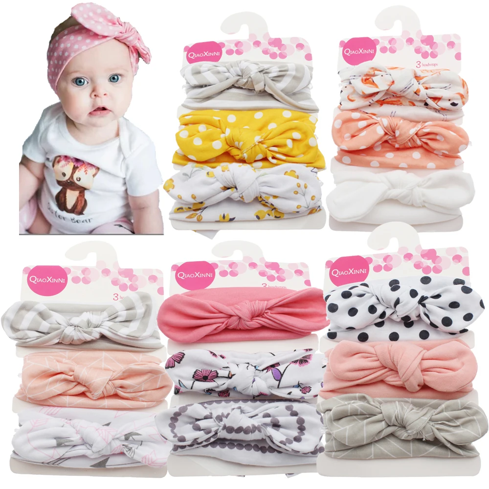 Baby Accessories 3PCS/Sets Kids Baby Headband Toddler Bow Flower Hair Band Headwear Photo Props Gifts Wholesale Hair Wrap