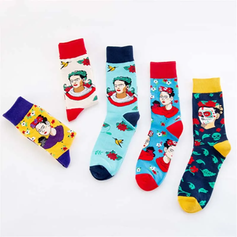 

2018 Be riotous with colour New Pattern Christmas Series Pure Cotton In Personality Cartoon Man happy Male Socks
