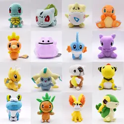 16 шт./лот 11-18 см игрушки куклы Jirachi Cubone Charmander Snivy Ditto Froakie аниме фильм Плюшевые игрушки Животные популярные плюшевые куклы