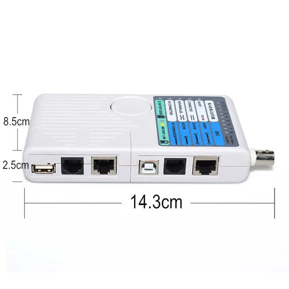 Tester per cavi di rete multifunzione professionale 4 In 1 RJ45/RJ11/USB/BNC LAN Cable Cat5 Cat6 Wire Tester