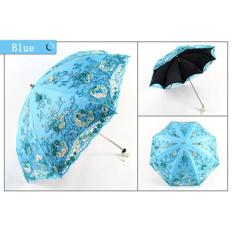 Кружевной складной зонт от дождя для женщин и девушек зонтик активного отдыха