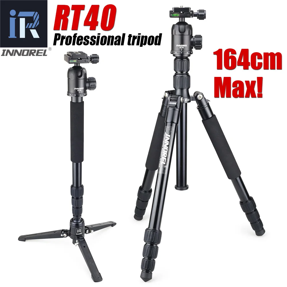 RT40 Professional Travel tripod monopod Compact Aluminum camera stand for DSLR Camera Upgraded from