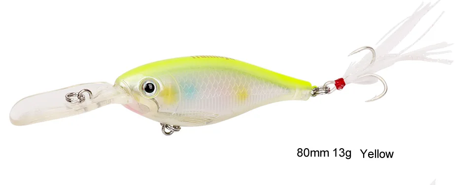 TSURINOYA Bear King DW36 SHAD 80 мм/13 г глубина погружения 2,1-4,5 м приманка для рыбы плавающая твердая приманка артикулярная приманка с пернатым блеском