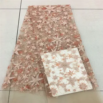 

2018 Latest 3D Appliqued Nigerian Lace Fabrics High Quality Tulle African Laces Fabric Wedding African French Tulle Lace FR72-21