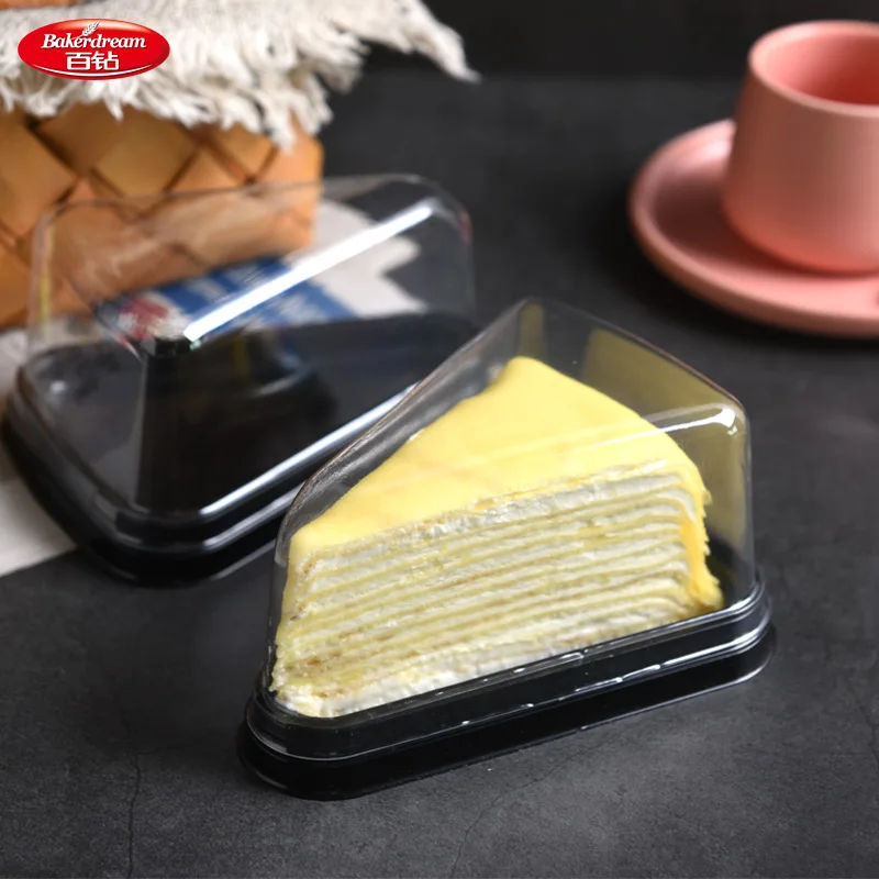Bakerdream 5 шт одноразовая пластиковая прозрачная треугольная коробка для торта с сыром пластиковая коробка для торта для кондитерских изделий, хлебобулочных изделий, десертных коробок