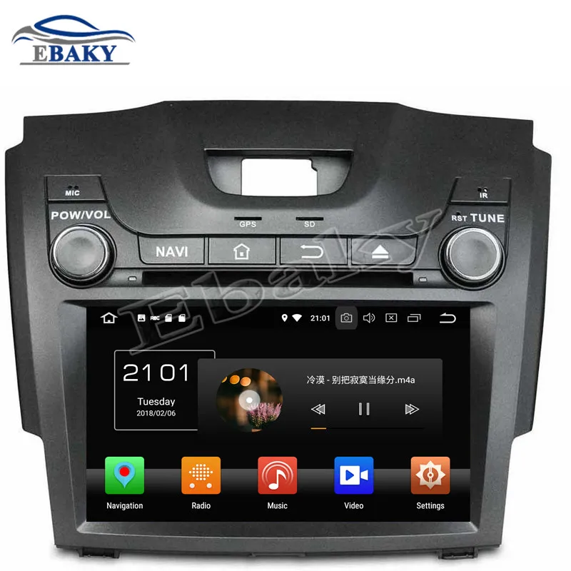 Perfect NaviTopia 8inch 4GB RAM 64GB ROM Octa Core Android 9.0 Car DVD Player For Chevrolet  S10/Isuzu D-Max 2013-2014 Radio Audio 4