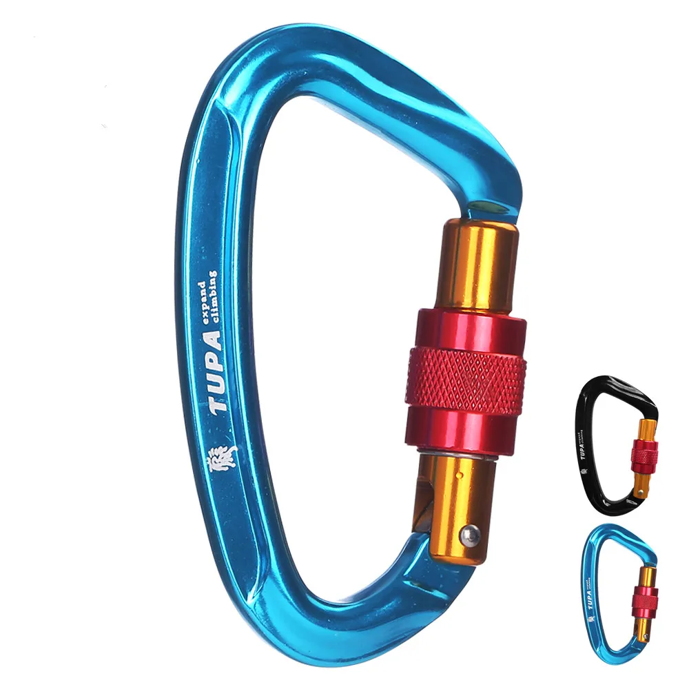 Outdoor Rock Climbing Equipment D Type Screw Thread Carabiner Quickdraw