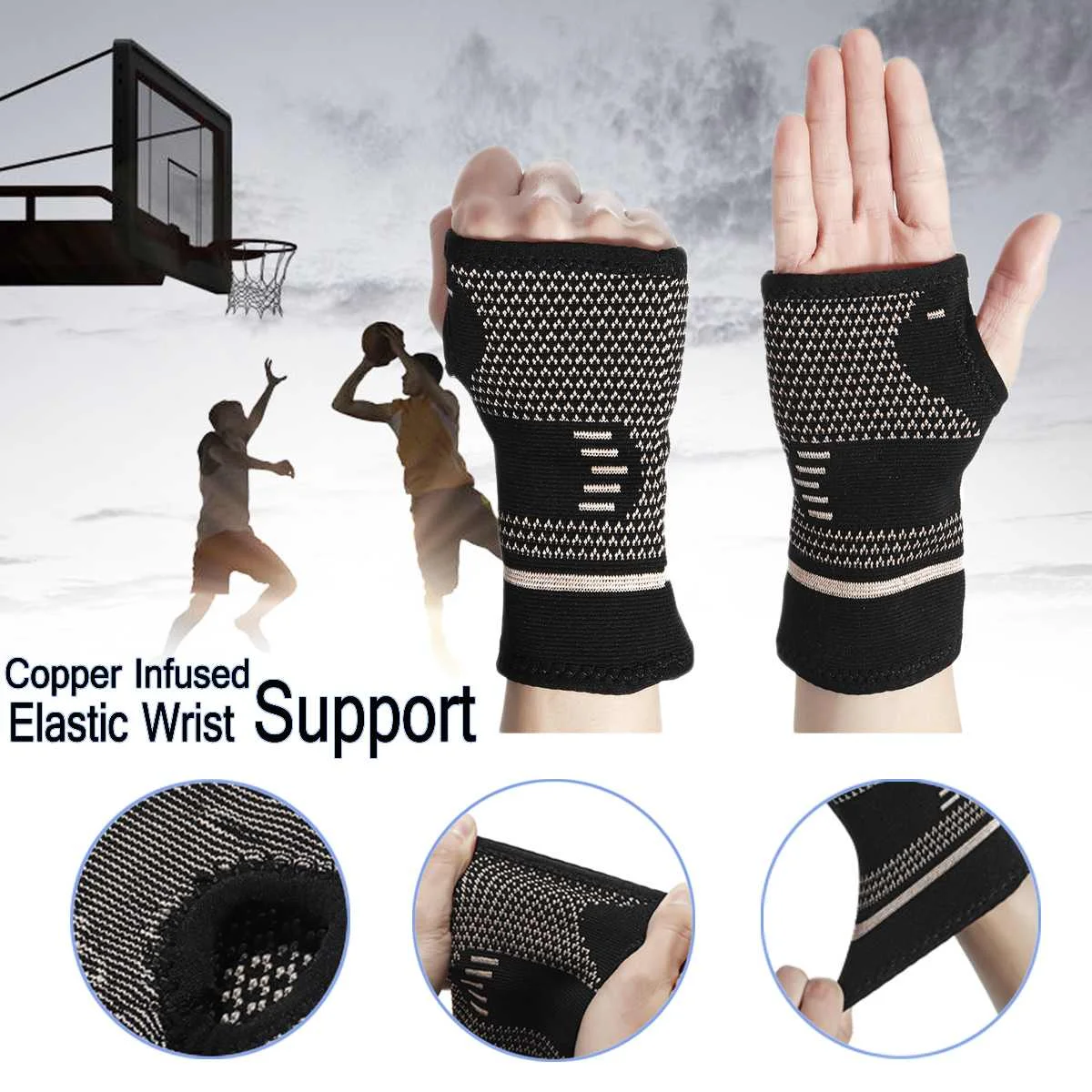 

1pcs Copper Infused Arthritis Therapy Compression Gloves Thumb Hand Wrist Support Gloves Tendonitis Rheumatoid Pain Relief