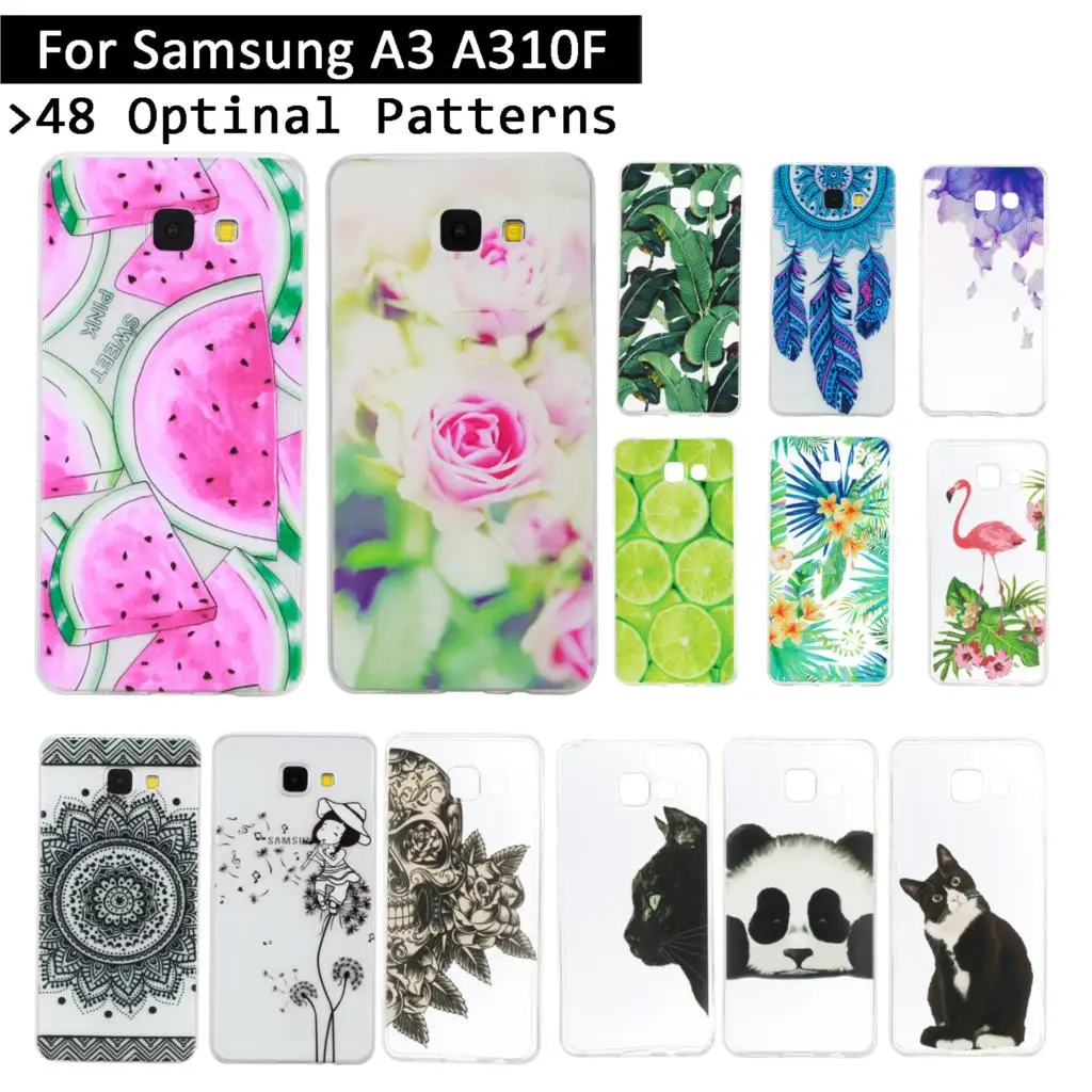 Мягкий ТПУ силиконовый чехол с узором для Samsung Galaxy A3 2016 A310 A310F SM-A310F Чехол