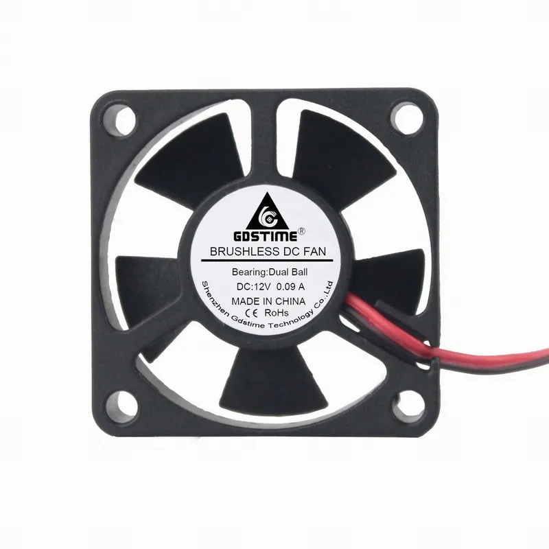 

Gdstime 5 pcs Dual Ball bearing 35mm x 10mm 3510 DC 12V 2Pin Small Brushless Cooling Fan 35x35x10mm 3.5cm 35mmx35mmx10mm