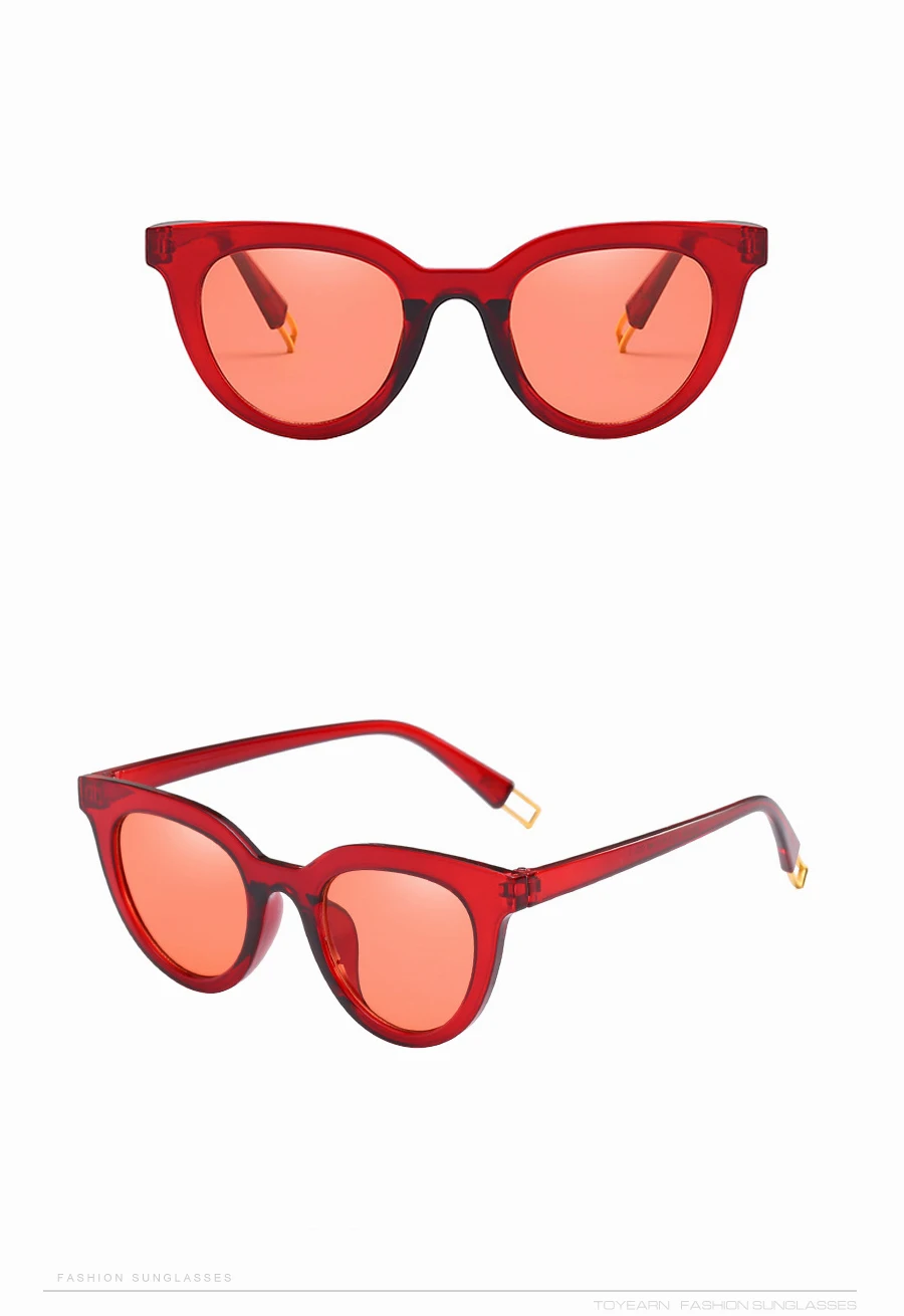 TOYEARN новые модные корейские брендовые дизайнерские Винтажные Солнцезащитные очки кошачий глаз женские прозрачные солнцезащитные очки для женщин oculos de sol