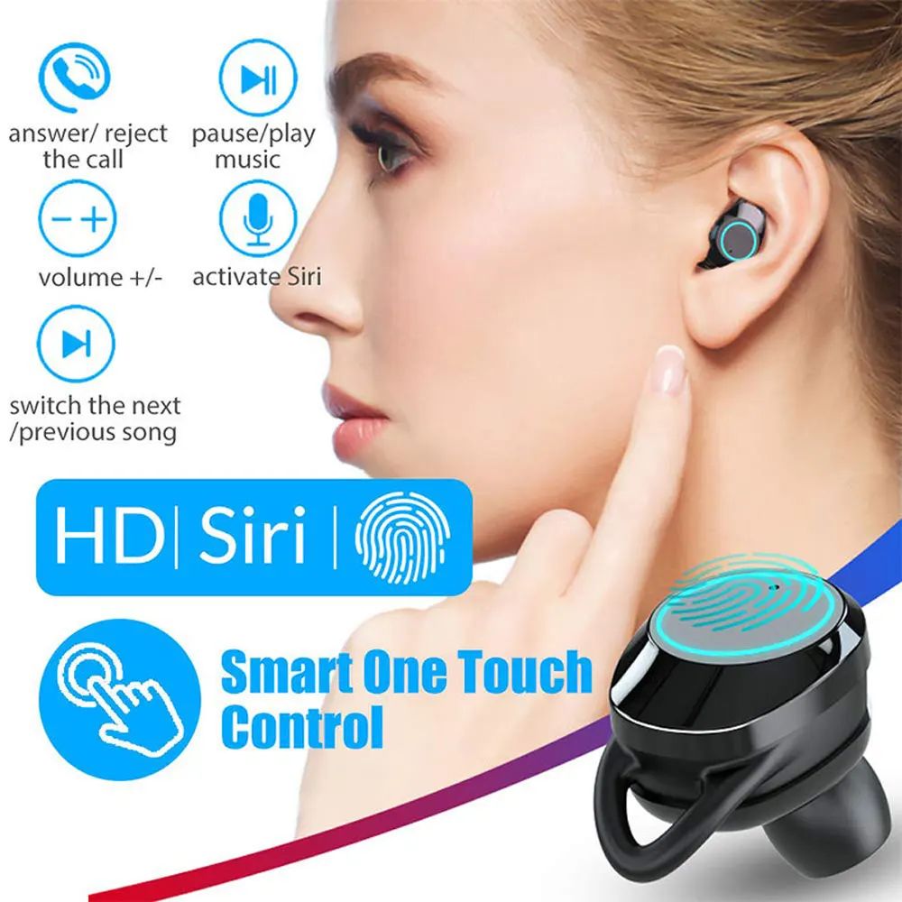 Беспроводной Bluetooth наушники со светодиодными огнями V5.0 3D сенсорный IPX6 открытый