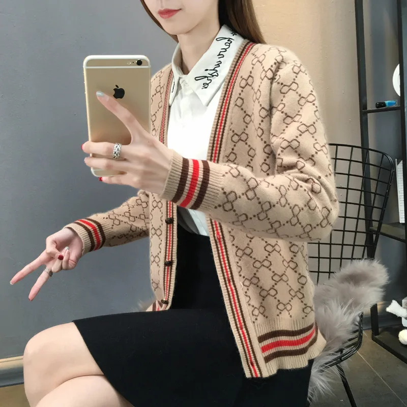 New Knitted Long Sleeved Coat Autumn Winter Loose Korean Version Joker Lazy Spring Sweater Women Cardigan Clothes Women Fashion