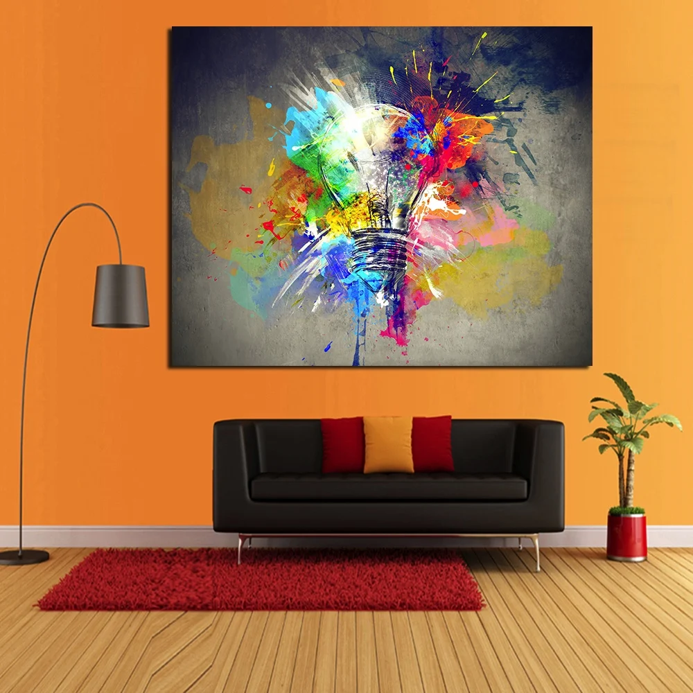 large oil painting on canvas Colorful painting on canvas Living room decor