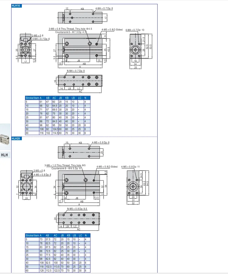 Hlh10 * 40 s hlh10 * 50 s hlh10 * 60 s Airtac компактный слайд цилиндра пневматические компоненты, есть запас