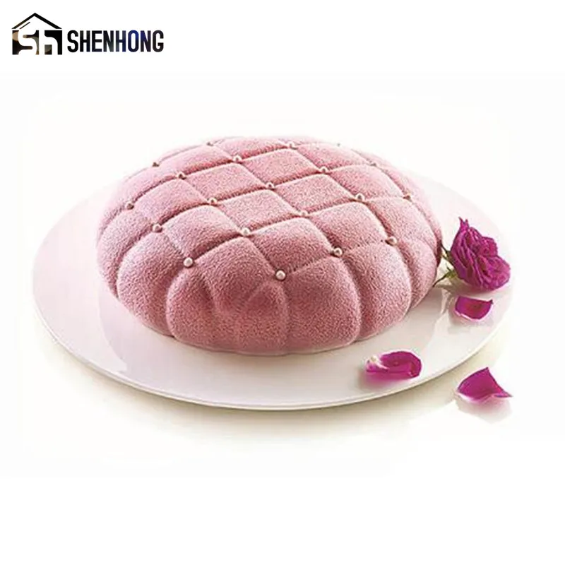 

SHENHONG 1PC Round Square Pillow White Cake Mold Chocolate Brownie Dessert Mousse Baking Pan DIY Baking Brownie Home Party