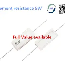 10 шт. 5 Вт 5% Резистор для цемента Мощность сопротивление 0,1~ 10K 0.1R 0.5R 1R 10R 100R 0,22 0,33 0,5 на возраст 1, 2, 5, 8 10 15 20 25 30 100 1K 10K ohm
