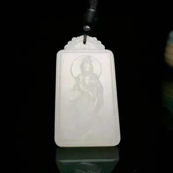 

h60#Exquisite Hetian jade Guanyin pendant