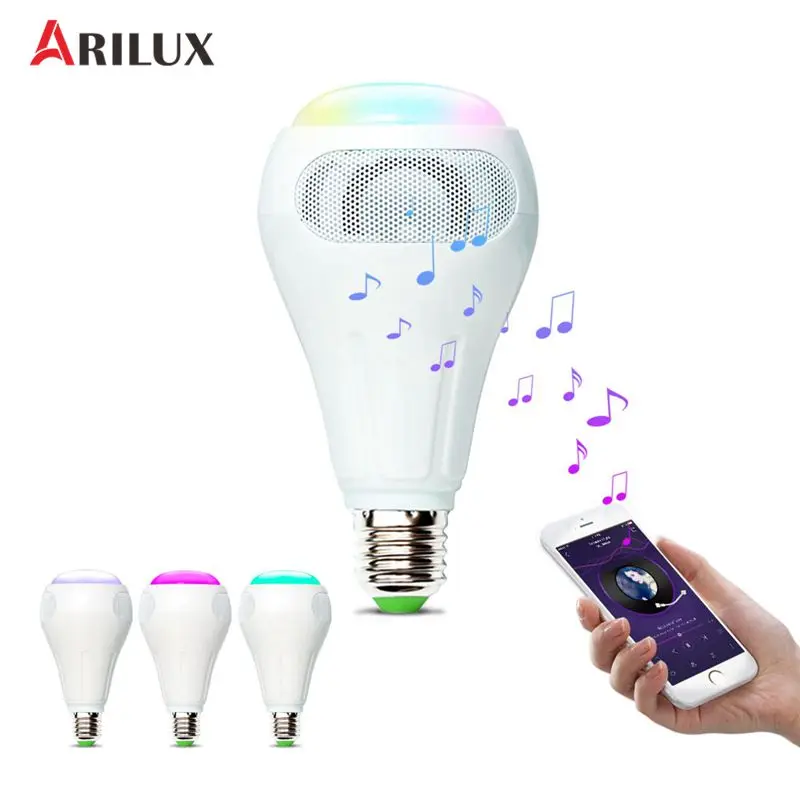 

ARILUX? E27 12W RGB+W+WW Smart WiFi APP Control LED Light Bulb Speaker Remote Control Work With Alexa AC110-240V