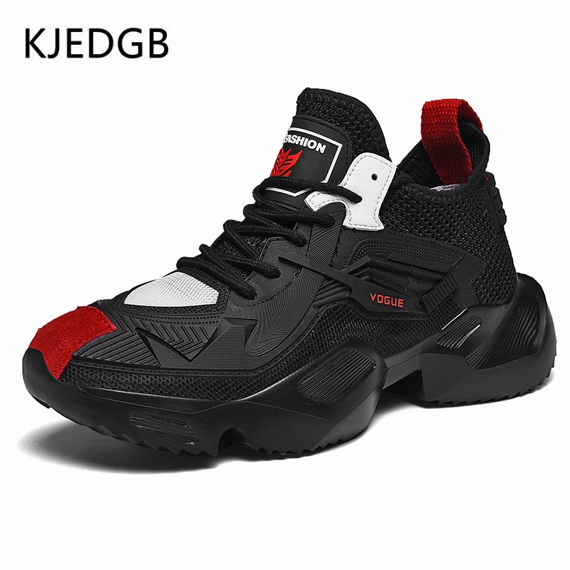 KJEDGB дизайнерские новые модные мужские туфли на толстой подошве кроссовки на толстой платформе весна лето дышащая мужская обувь для взрослых