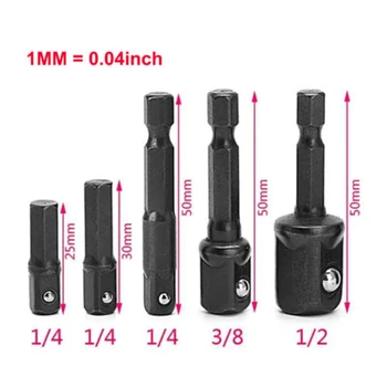 

5x Kit Socket Bit Adapter Drill Nut Driver 1/4\\\\\\\\\\\\\\\" 3/8\\\\\\\\\\\\\\\" 1/2\\\\\\\\\\\\\\\" Power Extension Bar I1