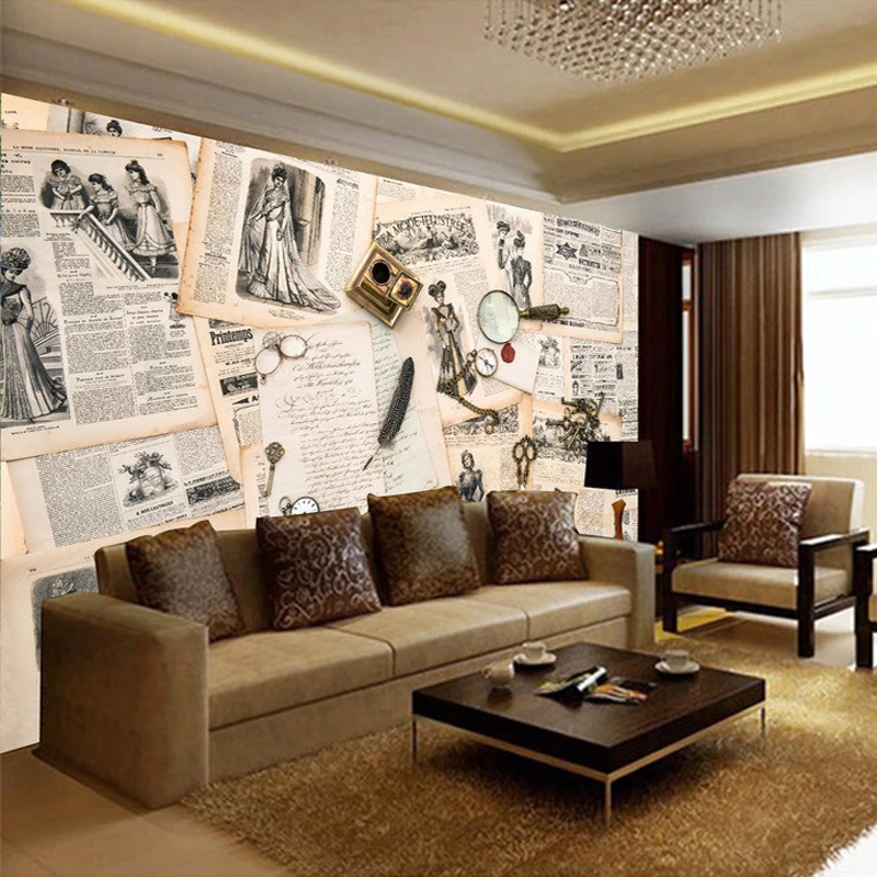Custom 3D Wall Murals Wallpaper European Style Vintage Newspapers Wallpaper Home Decor Living Room Bedroom Papier Peint Mural 3D Custom 3D Wall Murals Wallpaper European Style Vintage Newspapers Wallpaper Home Decor Living Room Bedroom Papier Peint Mural 3D