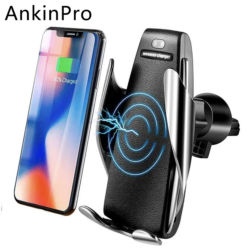 

AnkinPro Wireless Car Charger infrared Sensor Holder for iPhone 8 X Samsung Air Vent Stand Mobile Phone QI Device Charging