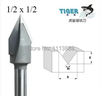 v groove 1/2 שאנק, "V" Bit נתב V Groove, נגרות, גודל 1/2" x 1/2" (1)