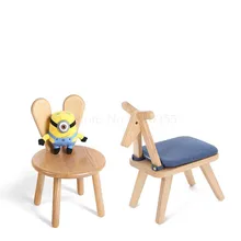 Твердый деревянный малая скамья Мультяшные деревянные табуреты Детский обучающий стул столик для кормления малыша с заячьими ушками табурет