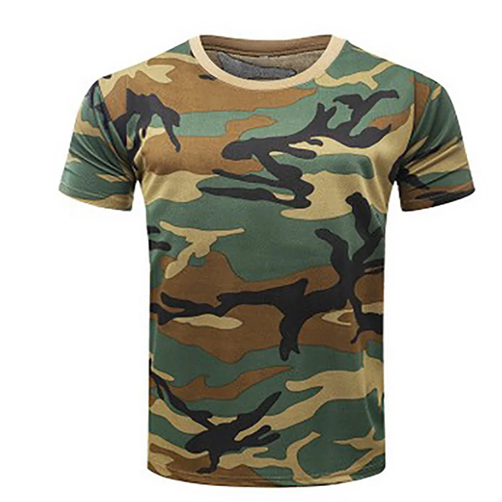 

New Camouflage T-shirt Men Breathable Army Tactical Combat T Shirt Military Quick Dry Sport Shirt