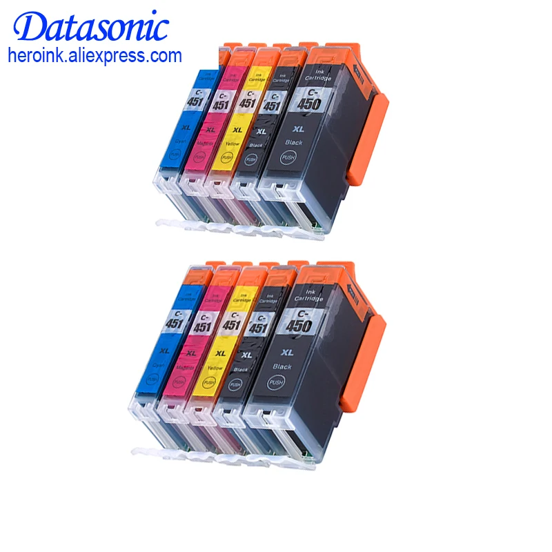 DAT 10 шт. чернильный картридж для Canon 450 451 PGI CLI PIXMA MG5440/MG5540/MG6340/MG6440/MG7140/Ip7240/MX924|ink