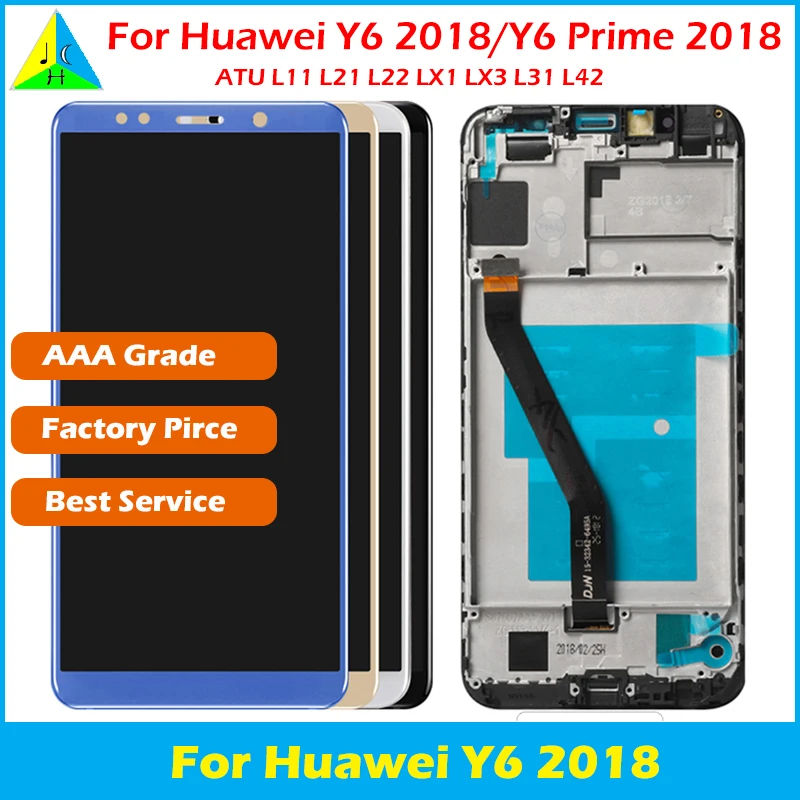 

For Huawei Y6 2018 LCD Display Touch Screen ATU L11 L21 L22 LX1 LX3 L31 L42 For Huawei Y6 Prime 2018 LCD Screen With Frame