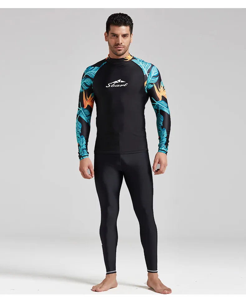 Купальник с длинным рукавом Rashguard для мужчин Rashguard лайкра УФ костюм для серфинга воды Тренажерный зал Спорт парусный плавание футболка гидрокостюм для дайвинга