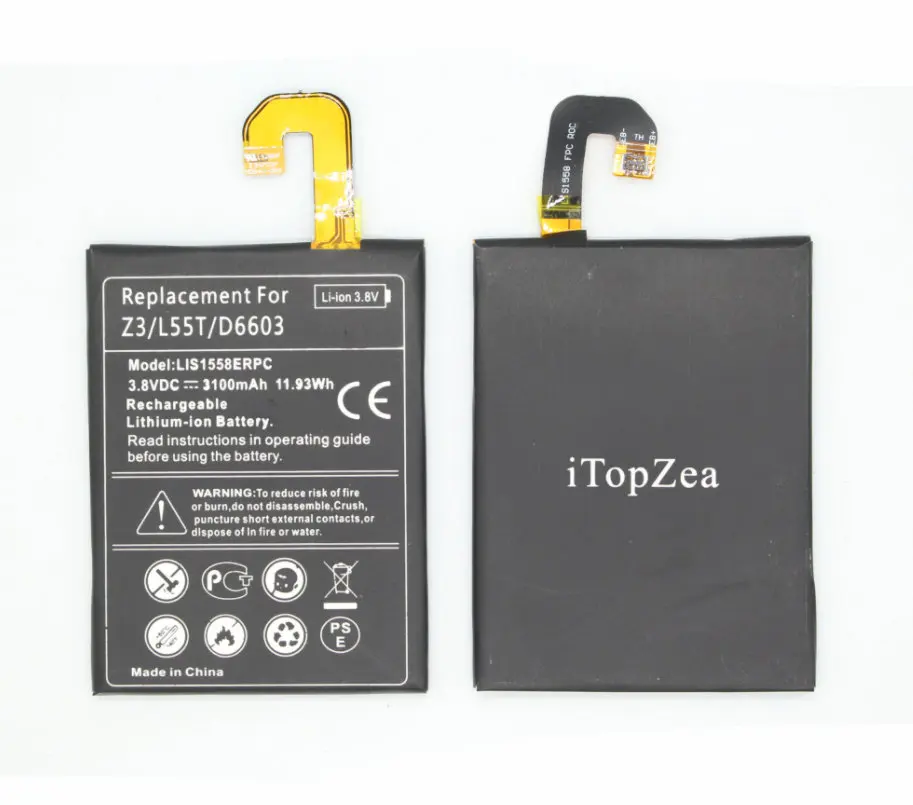 ITopZea 5x3100mAh LIS1558ERPC Сменный аккумулятор для Sony Xperia Z3 L55T L55U D6653 D6603 D6633 D5803 D5833 D6616 D6708|battery