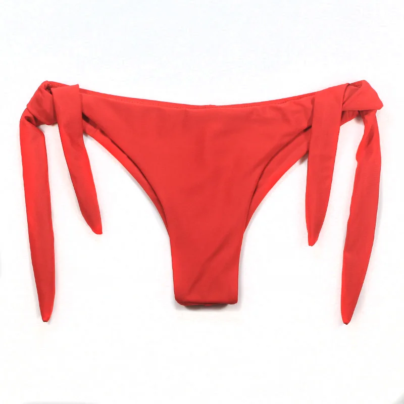 

Swimwear Women 2019 Cheeky Bikini Bottom Adjustable Side Ties Brazilian Thong Swimsuit Classic Cut Bottoms Biquini Swim