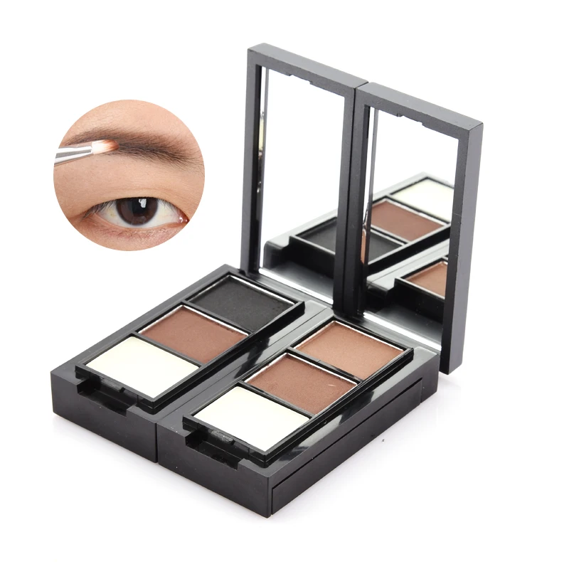 

3 Color Eye Shadow Eyebrow Powder With Mirror Brush Eyebrow Gel Tint Wax Palette Dark Brown Eyebrow Shadows Enhancer Makeup Set
