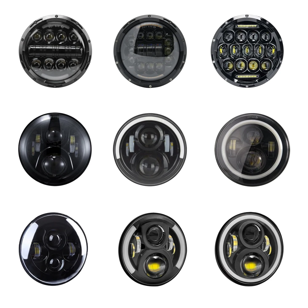 

7 inch Round LED Headlight High Low Beam with 7" headlights Mounting bracket ring support for Harley Davidson Road King