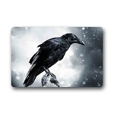 charmhome halloween raven bird print front door mat floor coral fleece rug doormat for outdoor indoor - Halloween Rug charmhome halloween raven bird print front door mat floor coral fleece rug doormat for outdoor indoor - Halloween Rug