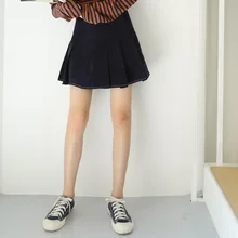 Осень зима женские эмпир юбки элегантный стиль офисной леди элегантные плиссированные однотонные юбки женские мини юбки
